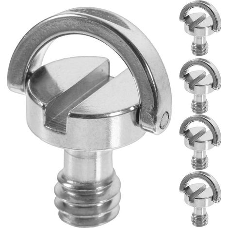 Lot de 5 vis pour trépied, vis à anneau en D, vis de fixation rapide pour appareil photo, pas de 6,35 mm (1/4 pouce).-2.20X1.60X1.10CM-Silver