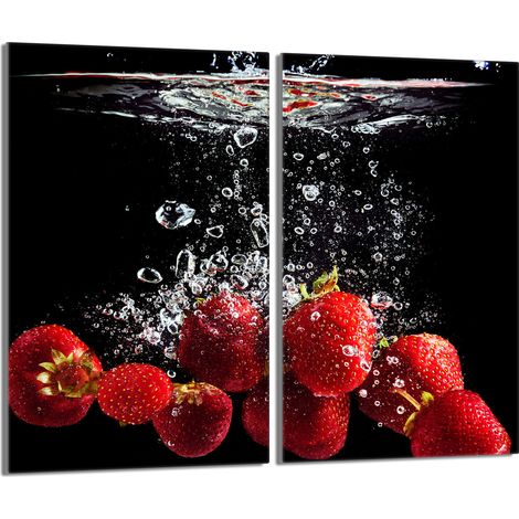 protège-plaque de cuisson en verre 2x30x52 Fraises (1/5)