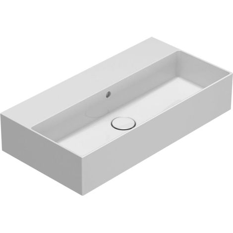 Lavabo T-Egde sospeso/appoggio cm. 71x37 rettangolare bianco (1/4)