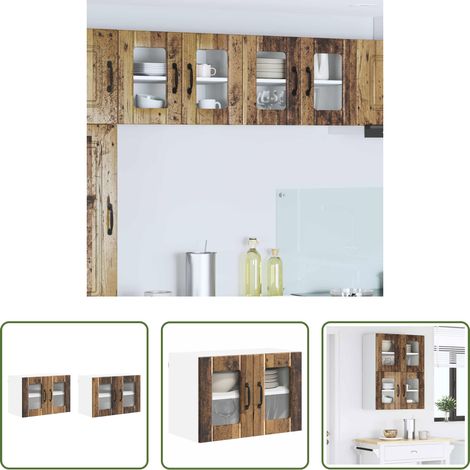 Küchenwandschrank - Küchenschrank 2 pcs Altholz 60 x 31 x 40 cm Holzwerkstoff (1/5)