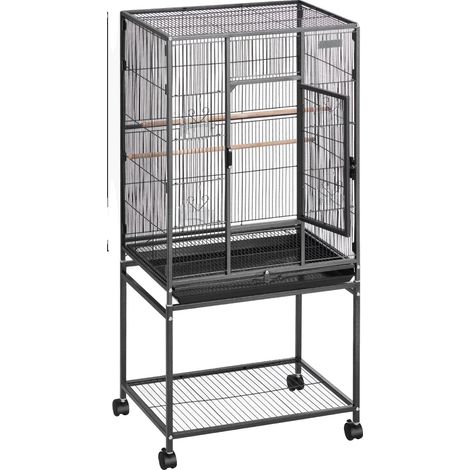 Cage à Oiseaux, Construction en Fer Forgé, Design Facile à Nettoyer, 24.5 x 17inch (1/2)