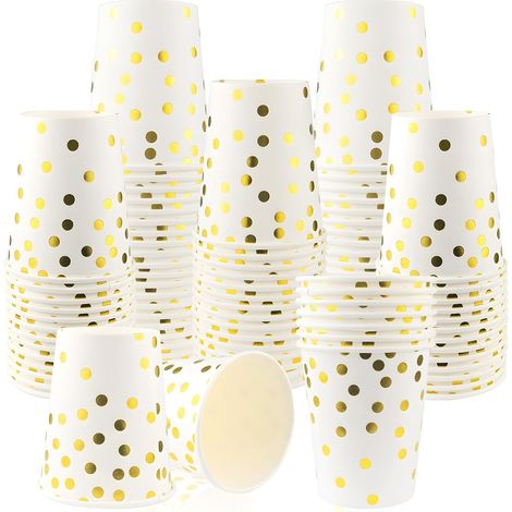 Disposable Paper Cups 250 ml Paper Cups Coloured Paper Cups Birthday Cups Biodegradable Paper Cups for Parties Wedding Cold Drinks Hot Drinks 60pcs (1/5)
