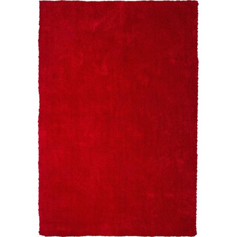 Alfombra de pelo largo roja 160 x 230 cm moderna Demre