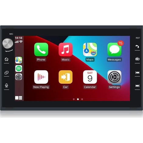 Autoradio pour Golf 4, T5, Polo 9N, Passat B5, Seat et Skoda – Écran tactile 7 pouces, CarPlay et Android Auto sans fil, Bluetooth/AM/FM/commandes au volant/USB/DSP-EQ, CAN-bus, Mirror (1/5)