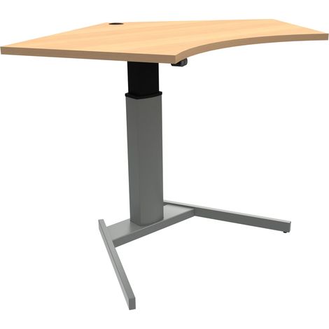 STIER Elektrisch höhenverstellbarer Steh-Tisch 501-19, 66-120cm, Tischplatte 138 x 92 cm, Buche, melaminbeschichtet (1/4)