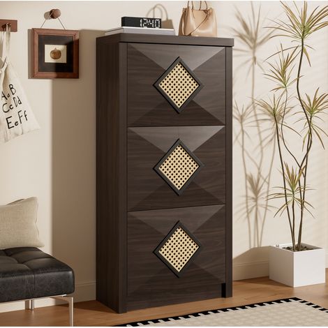 MEUBLIV Aparador de almacenamiento 140 x 40 x 78 cm color natural con puertas enrollables (1/5)