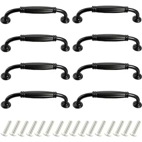 Lot de 8 Poignées de Portes Meubles 96mm en Alliage d'Aluminium Poignee pour Placard Tiroir Moderne avec Vis (1/5)