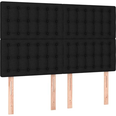 Maison Exclusive - Testiera Nera 144x5x118/128 cm Tessuto
