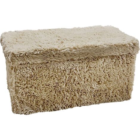 Pouf duvia rettangolare pieghevole 38x76 cm beige - Atmosphera créateur d'intérieur (1/3)