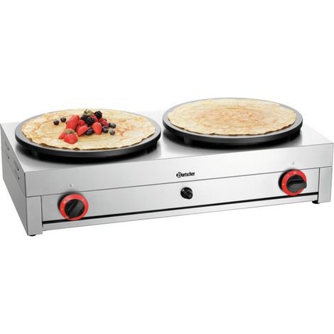Crêpière GAZ PRO double 2 x (Ø)400 mm, 6000 W, GAZ NATUREL