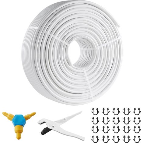 VEVOR Tubo PEX Alluminio per Riscaldamento a Pavimento Rotolo 200m, Tubo PEX-AL-PEX in Composito Alluminio-Plastica Φ16mm Spessore 2mm, Tubo Barriera allOssigeno per Liquido Gas Acqua Calda Fredda (1/5)