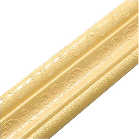 Moulure En Mousse Auto-Adhésive - 230 cm x 8 cm x 1 cm - Pour Décoration Murale Et Protection Des Coins - Blanc (1/5)