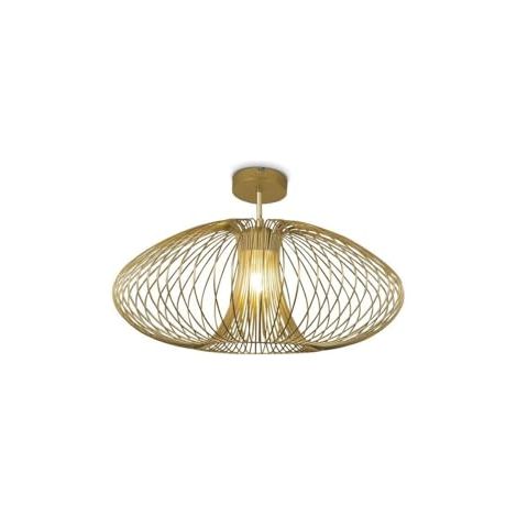 Plafonnier Fassa Ø60cm en métal doré mat, douille E27 40W, design moderne et élégant pour l'éclairage intérieur, IP20 - Fassa
