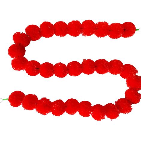 Guirlande Artificielle - Fleur De Souci - Décoration Pour Mariage Anniversaire Noël - 2 Mètres - Rouge (1/5)