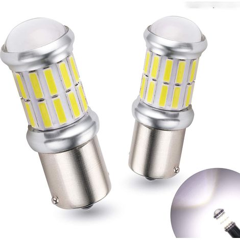 2 pièces 1156 led ampoule feu de recul voiture RV DRL feux diurnes clignotant feu de recul lumière jaune (1/4)