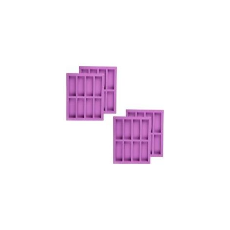 Molde de silicona para barras, molde rectangular de silicona de 4 piezas, molde de silicona para pasteles apto para congelador, molde de silicona para tarta de queso, molde de silicona para lingotes -
