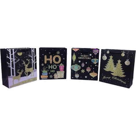 Lot de 12 sacs cadeaux de Noël, emballage festif pour les fêtes (1/4)