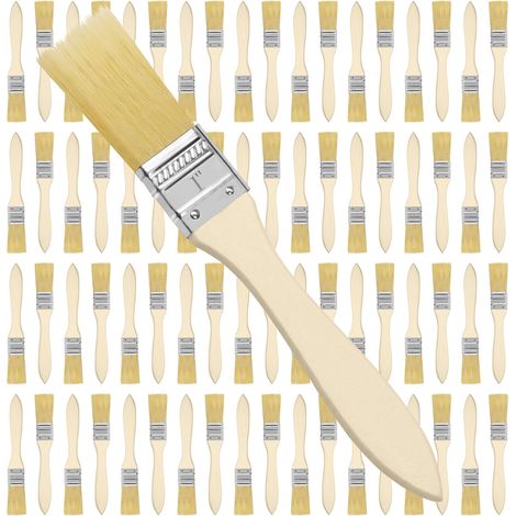 Pinceau de Peinture 2,54 cm (Lot de 72) - Pinceaux Plats avec Manche en Bois - Pinceaux Professionnels Parfaits pour la Peinture Murale, Le Vernis, Les Colles et Bricolage (1/5)