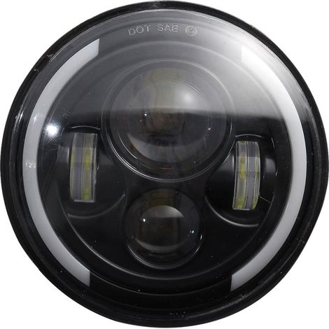 HOXILEELEO - Phares ronds à LED de 7 pouces avec feux de route/croisement et anneaux lumineux pour Jeep Wrangler JK (1/5)