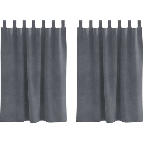 Rideaux occultants 2 pcs Gris clair 140 x 140 cm Velours (1/5)