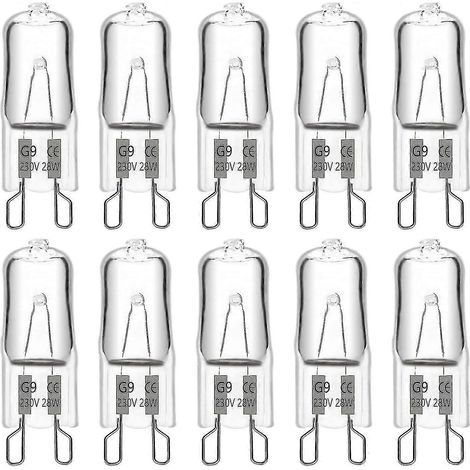 Ampoule halogène G9 28 W 230 V, 370 lm, 2700 K blanc chaud, dimmable, lot de 10 (1/5)