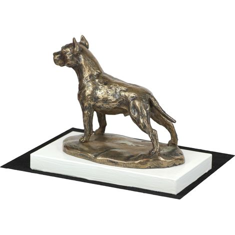 American Staffordshire Terrier, Amstaff, Amstaf - statuetta di cane, figurina su base bianca, trofeo per una mostra canina di Art-Dog