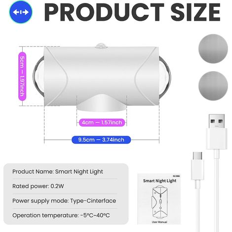 Applique murale LED rechargeable (blanche) avec détecteur de mouvement, éclairage d'ambiance à dégradé RGB, idéale pour une entrée. (1/5)