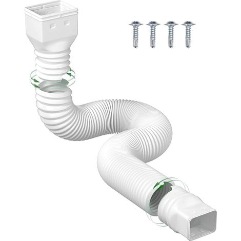 Rallonge de Tuyau de Descente, Connecteur de Gouttière Flexible pour Tuyau de Drainage des Eaux Pluviales (Blanc)… (1/5)