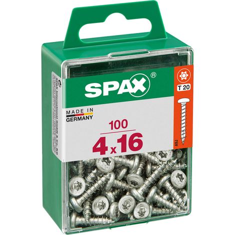 Confezione da 100 pezzi vite per legno spax testa tonda wirox 4,0x16mm spax