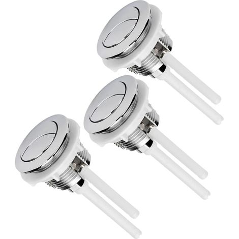 Bouton-poussoir Rond 38mm Argenté pour Toilette (1/5)