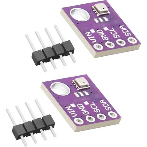 Lot de 2 capteurs barométriques pour température, humidité et pression atmosphérique, module IIC I2C 5 V, compatible avec et (1/5)