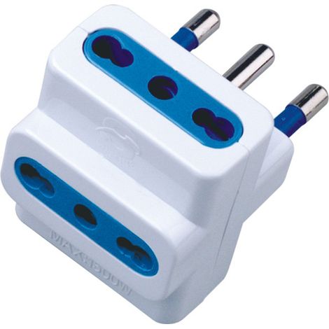 TECHLY Adattatore triplo spina 16A - 2P+T 10/16A - presa 2P+T colore bianco (1/4)