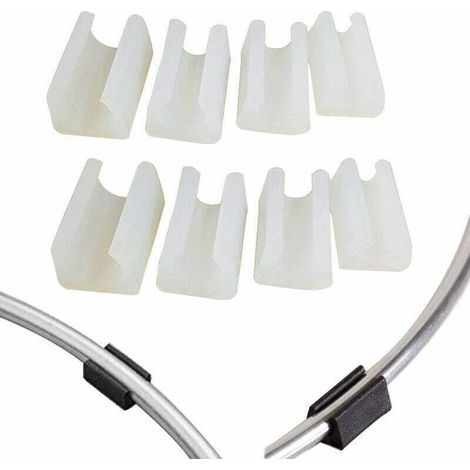 Patin Pied Chaise Tube Rond Embout Tube Pied Table Fauteuil Tampon Meuble Forme U Plastique Blanc Diamètre 14 mm,20Pcs (1/5)