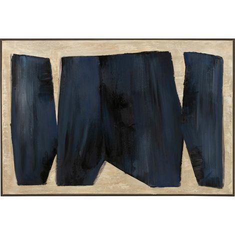 Tableau Peinture Déco "Pog" 82x122cm Noir & Marron (1/5)