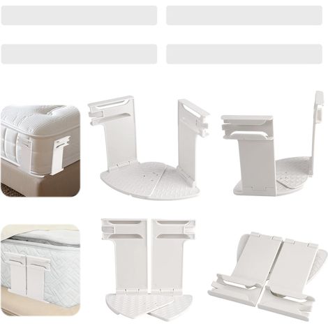 weiße Spannbettlaken-Clips für Matratzen, Spannbettlaken-Befestigung mit unsichtbarem Befestigungsstreifen, abnehmbar, für Matratzenschoner, Decken und Bettwäsche, waschbar, rutschfest (1/5)