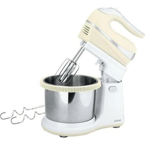 Sbattitore Mixer Elettrico 500W Con Ciotola Acciaio Vintage Zephir Zhc467C
