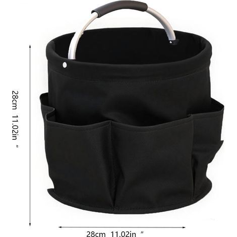 Cleaning supplies organizer with handles, storage bags, foldable storage baskets, cleaning supply boxes, portable multi-cleaning bucket bags, suitable for home/garden (black). (1/5)
