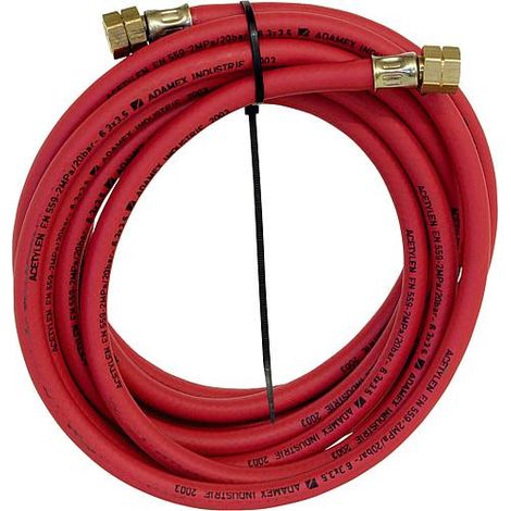Banyo – Tuyau souple Acetylene 5m – Raccord 3/8l x R 3/8 – Résistant et flexible – Caoutchouc renforcé selon DIN 8541
