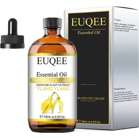 Huile Essentielle, 118ml Extrait de Plante Pur, Polyvalent pour l'Aromathérapie, 118ML, Ylang Ylang (1/2)