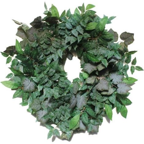Couronne de verdure artificielle - KAGOLOW - Style ferme - Pour porte d'entrée - Pour mur - Pour fête de mariage (1/4)