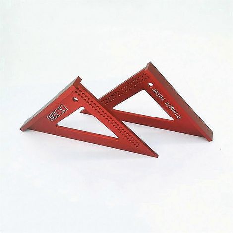 Calibre de traçage pour le travail du bois, règle triangulaire à double échelle 45/90 degrés, outil de mesure et de marquage à angle droit js (1/5)