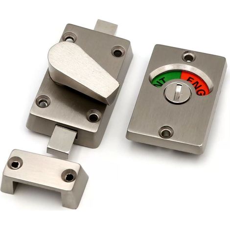 Serrure d'indicateur de salle de bains, accessoires de toilettes publiques, serrure d'indicateur sans personne, serrure de séparation de toilettes en alliage de zinc (1/4)