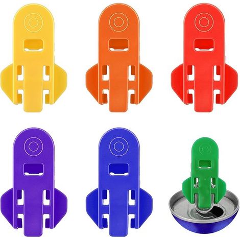 Abrelatas, 6 piezas, Abrelatas, Abrelatas, Abrelatas para latas, Cerrador de latas, Abrelatas para bebidas, Cierre de latas, Refrescos, 6 colores (1/5)