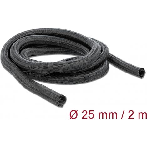 Delock Funda trenzada de cierre automÃ¡tico 2 m x 25 mm, color negro