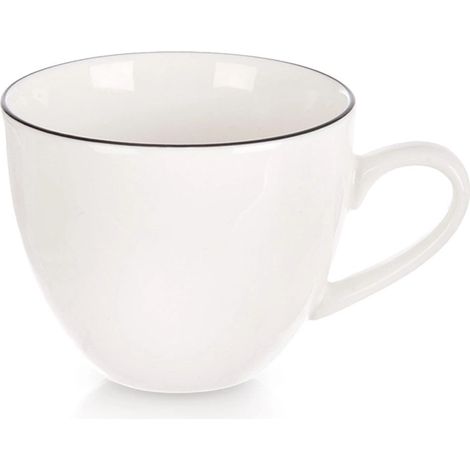 Porcelain Espresso Cup, White, 100 ml, Black Rim (1/5)