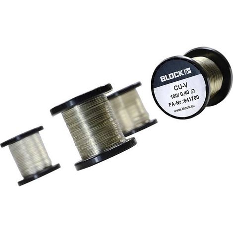 Block  Filo in rame Diametro (senza isolante): 1.50 mm 5 m 0.10 kg