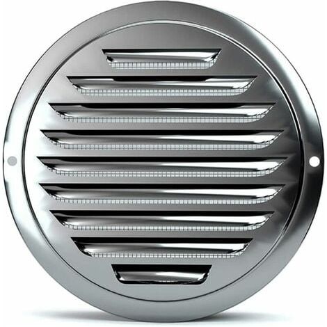 Tubo di ventilazione in acciaio inossidabile, presa d'aria da 100 mm, griglia di scarico in metallo con rete protettiva (10,2 cm) (1/5)