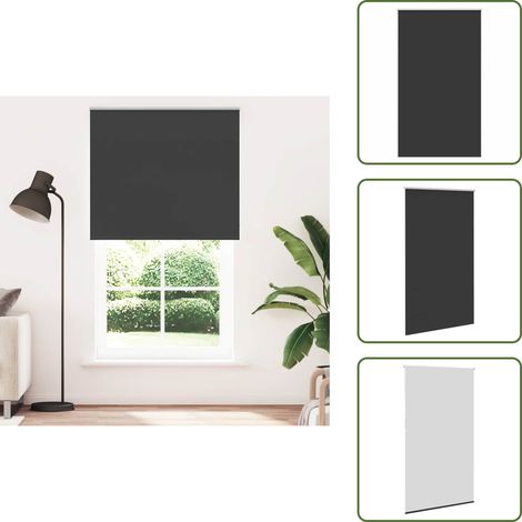The Living Store Verdunkelungsrollo Schwarz 140x210 cm Stoffbreite 136,6 cm - Sichtschutz (1/5)