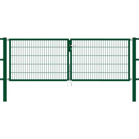ALBERTS Doppeltor Flexo, fvz.grün Kst.b.RAL 6005, lichte BxH3000x1000, PF80x80/1700mm (1/5)