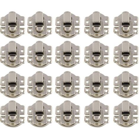 Loquet et targette,Promotion, Boîtes Petite Taille Rétro Fermoir Métal Verrouillage Moraillon Vintage Boîte Porte Coque Coffre Fer Ensemble Loquet Tiroir Antique avec 400 Vis (Argent)